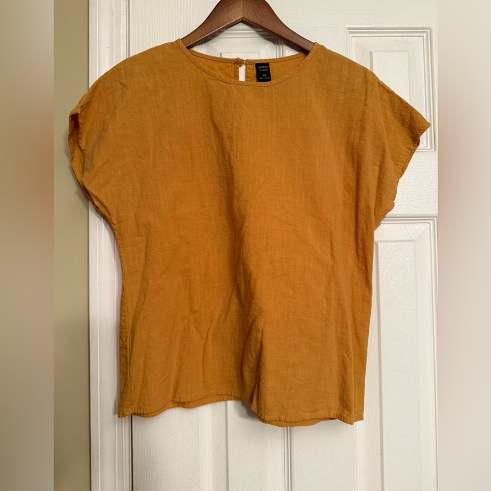 Emory Rose XS Women's Mustard Top shirt blouse yellow Anthropologie $78